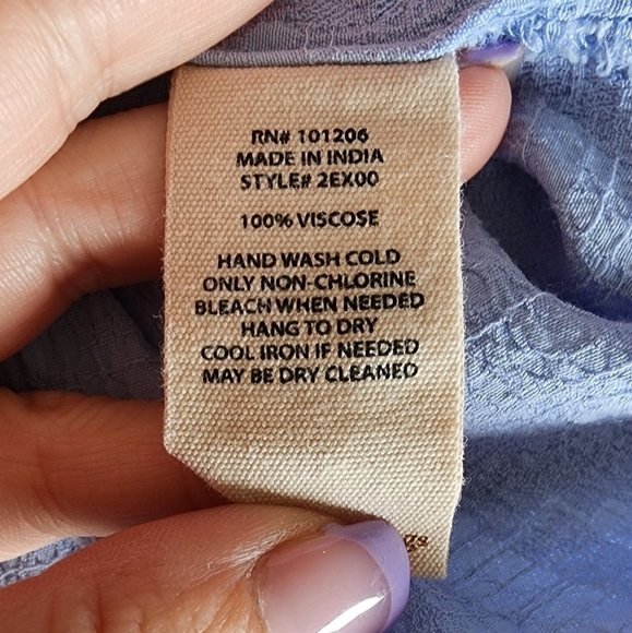 Soft Surroundings Half Button Blue Blouse Women's Size S. - Picture 5 of 7